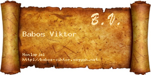 Babos Viktor névjegykártya