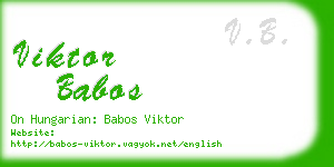 viktor babos business card